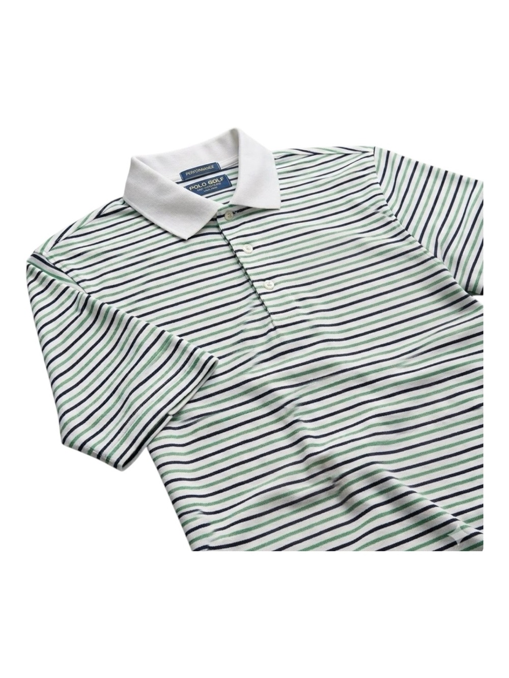 Polo Golf Ralph Lauren Shirt Men’s Medium White, Green, and Navy Blue Stripes